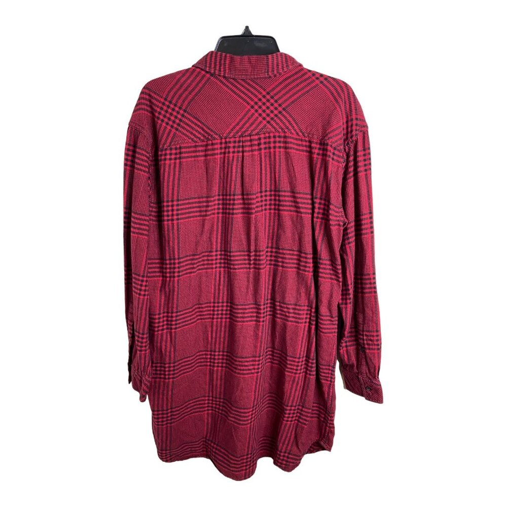 Ariztia Wilfred Free red flannel shirt dress button front‎ large - Picture 2 of 10